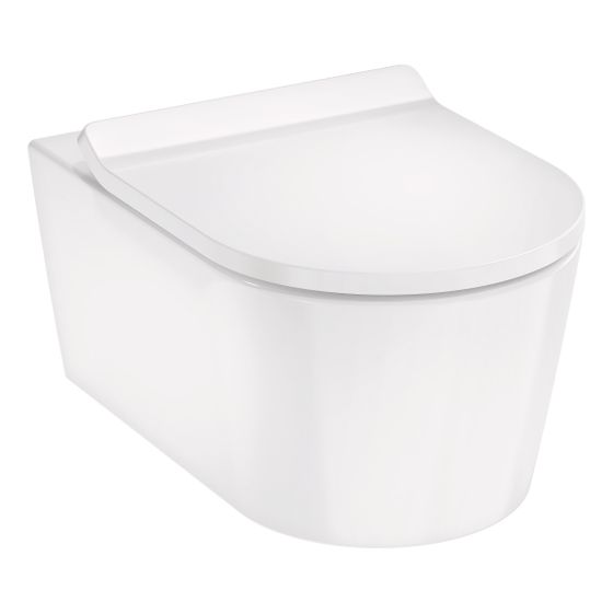 hansgrohe EluPura S Wand WC Set 540 AquaHelix Flush, SmartClean mit WC-Sitz mit SoftClose, QuickRelease, Slim, Weiß