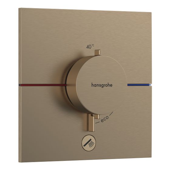 hansgrohe Shower Select Comfort E Thermostat Unterputz Schwarz/Chrom gebürstet für 1 Verbraucher 1 zusätzlicher Abgang 32,8l/min