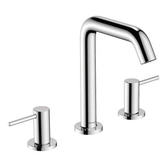 hansgrohe Tecturis S 3-Loch Waschtischarmatur 150mm 4l/min EcoSmart plus Chrom mit Push-Open Garnitur
