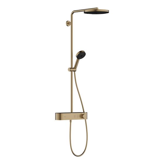 hansgrohe Pulsify S Showerpipe 260mm 1jet 7,5l/min EcoSmart Bronze gebürstet mit ShowerTablet Select 400