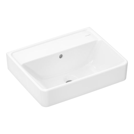 hansgrohe Xanuia Q Handwaschbecken 500x390mm ohne Hahnloch mit Überlauf, SmartClean, Weiß