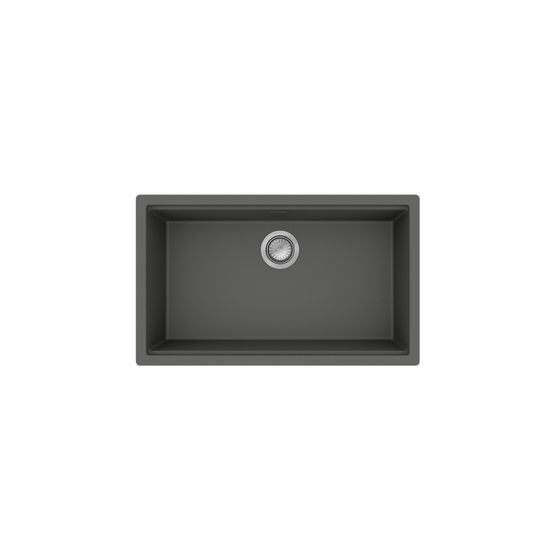 hansgrohe Unterbauspüle S53 S530-U700 700 mit manueller Garnitur, Steingrau