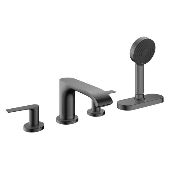 Hansgrohe Vivenis 4-Loch Wannenrandarmatur, 23,9l/min, sBox, Brushed Black Chrome