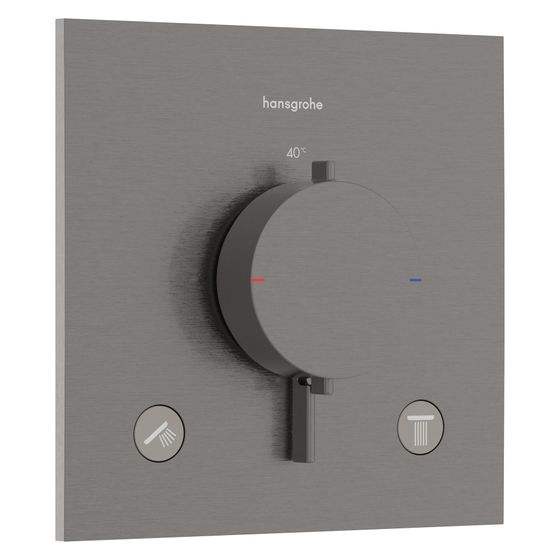 Hansgrohe Ecostat Comfort E Thermostat Unterputz, 25,7l/min, für 2 Verbraucher, Brushed Black Chrome