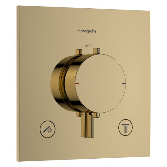 Hansgrohe Ecostat Comfort E Thermostat Unterputz, 25,7l/min, für 2 Verbraucher, Polished Gold Optic