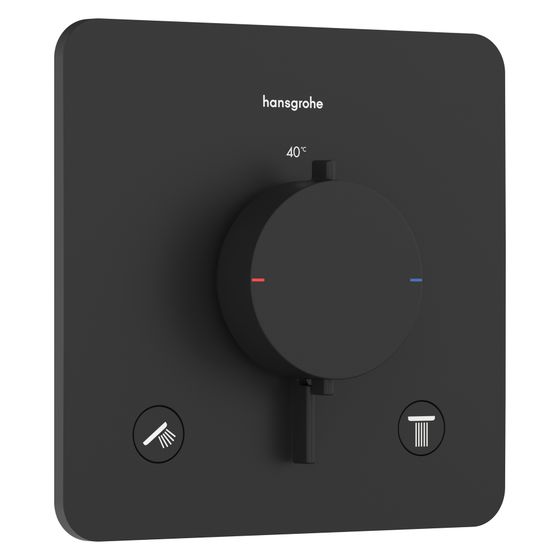 Hansgrohe Ecostat Comfort Q Thermostat Unterputz, 25,7l/min, für 2 Verbraucher, Mattschwarz