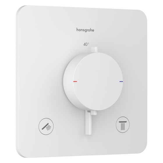 Hansgrohe Ecostat Comfort Q Thermostat Unterputz, 25,7l/min, für 2 Verbraucher, Mattweiß