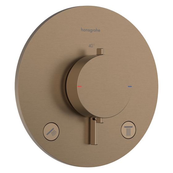 Hansgrohe Ecostat Comfort S Thermostat Unterputz, 25,7l/min, für 2 Verbraucher, Brushed Bronze