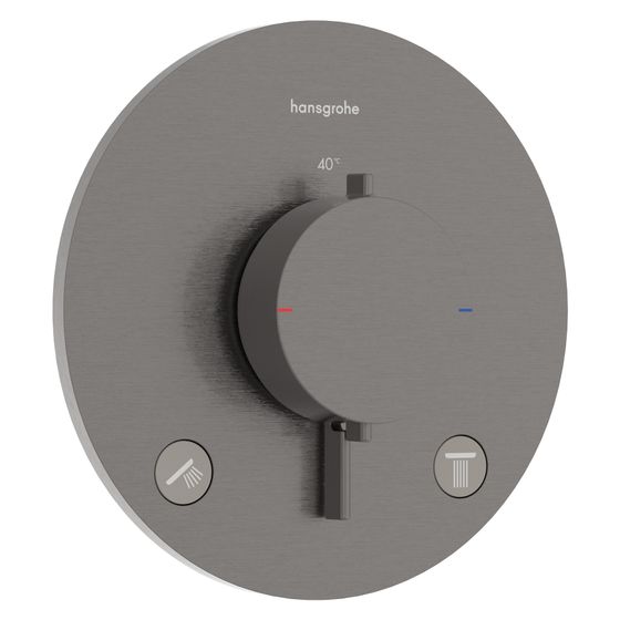 Hansgrohe Ecostat Comfort S Thermostat Unterputz, 25,7l/min, für 2 Verbraucher, Brushed Black Chrome