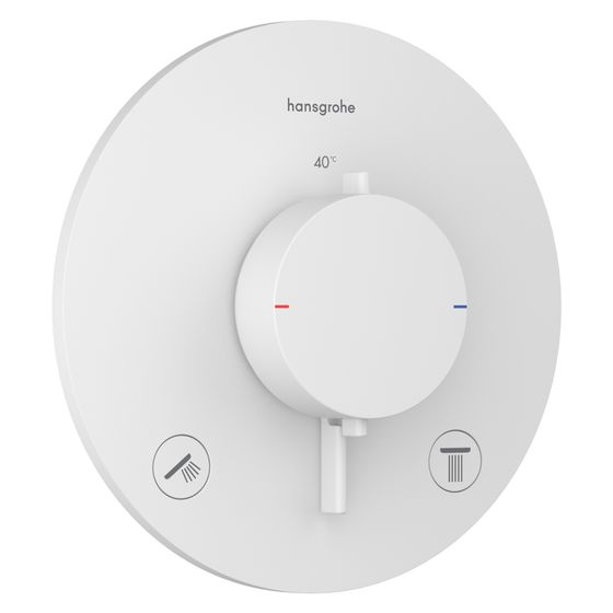 Hansgrohe Ecostat Comfort S Thermostat Unterputz, 25,7l/min, für 2 Verbraucher, Mattweiß