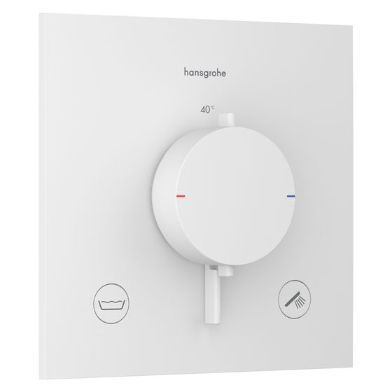 Hansgrohe Ecostat Comfort E Thermostat Unterputz, 25,7l/min, für 2 Verbraucher, integrierter Sicherungskombination, Mattweiß