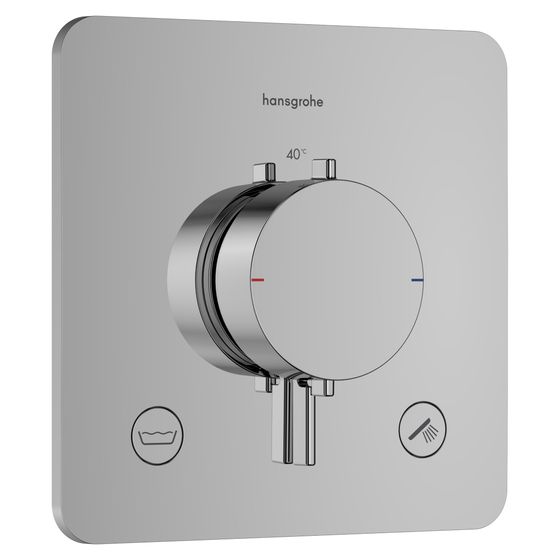 Hansgrohe Ecostat Comfort Q Thermostat Unterputz, 25,7l/min, für 2 Verbraucher, integrierter Sicherungskombination, Chrom