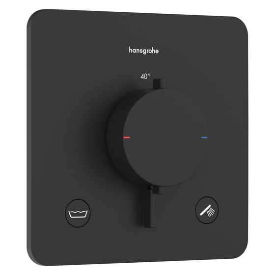 Hansgrohe Ecostat Comfort Q Thermostat Unterputz, 25,7l/min, für 2 Verbraucher, integrierter Sicherungskombination, Mattschwarz