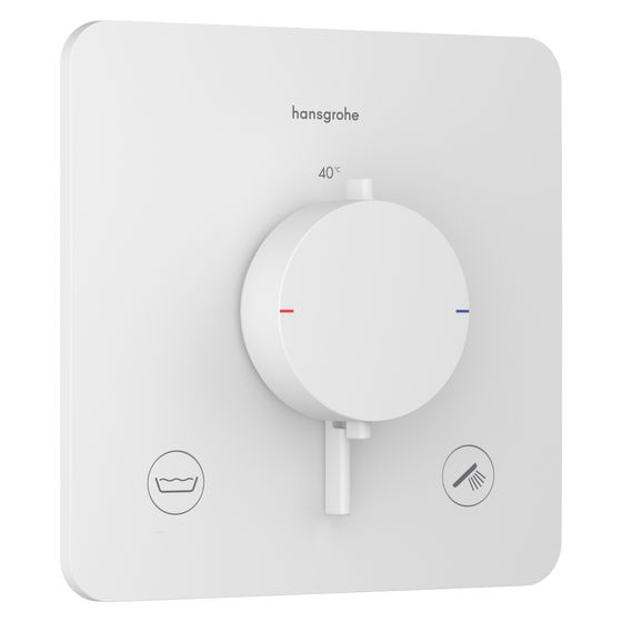 Hansgrohe Ecostat Comfort Q Thermostat Unterputz, 25,7l/min, für 2 Verbraucher, integrierter Sicherungskombination, Mattweiß