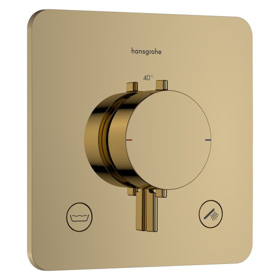 Hansgrohe Ecostat Comfort Q Thermostat UP, 25,7l/min, für 2 Verb., integrierter Sicherungskombination, Polished Gold Optic