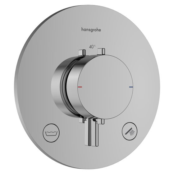 Hansgrohe Ecostat Comfort S Thermostat Unterputz, 25,7l/min, für 2 Verbraucher, integrierter Sicherungskombination, Chrom
