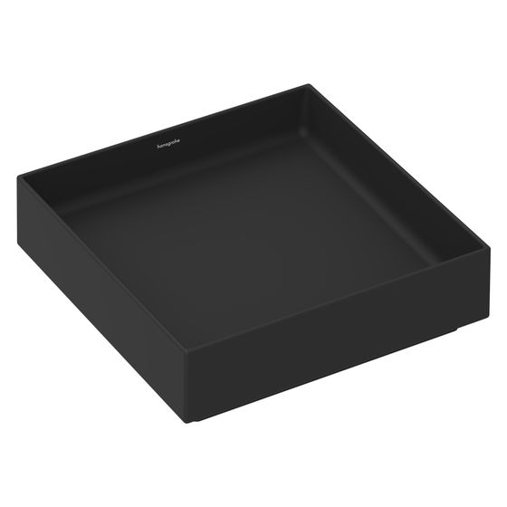 Hansgrohe Xuniva Evo E Aufsatzwaschtisch 400x400x120mm, ohne Hahnloch und Überlauf, Mattschwarz