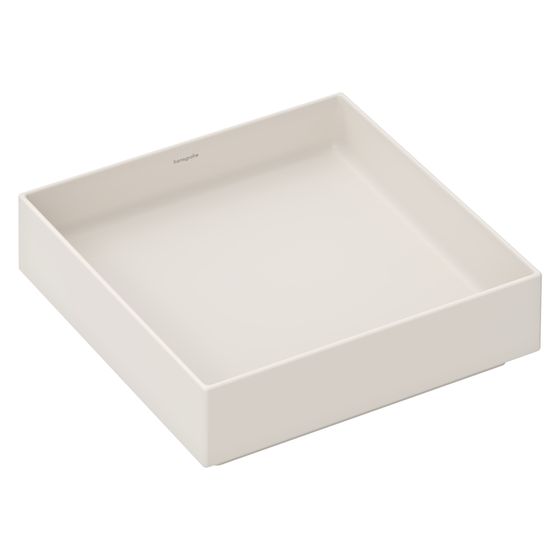 Hansgrohe Xuniva Evo E Aufsatzwaschtisch 400x400x120mm, ohne Hahnloch und Überlauf, Sandbeige Matt