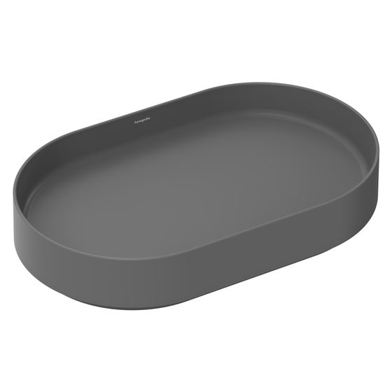 Hansgrohe Aufsatzwaschtisch Xuniva Evo U Aufsatz, 650x400x120mm, ohne Hahnloch, Schiefergrau Matt