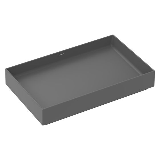 Hansgrohe Xuniva Evo E Aufsatzwaschtisch 650x400x120mm, ohne Hahnloch und Überlauf, Schiefergrau Matt