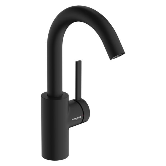 Hansgrohe Zesis S Einhebel-Waschtischmischer 210 CoolStart mit Schwenkauslauf und Zugstangen-Ablaufgarnitur, Mattschwarz