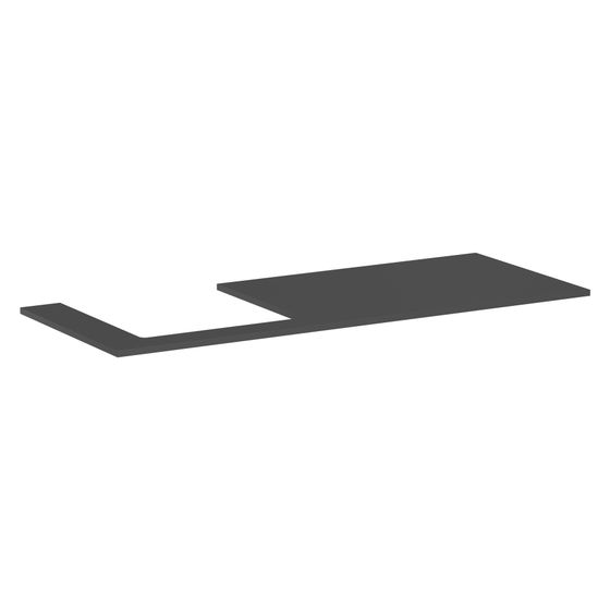 Hansgrohe Xilesa E Konsole 1375x550mm, Ausschnitt links für Aufsatzwaschtisch geschliffen, Schiefergrau Matt