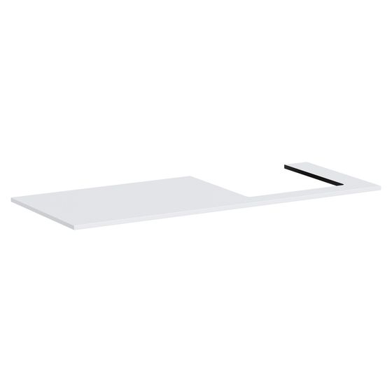 Hansgrohe Xilesa E Konsole 1375x550mm, Ausschnitt rechts für Aufsatzwaschtisch geschliffen, Mattweiß