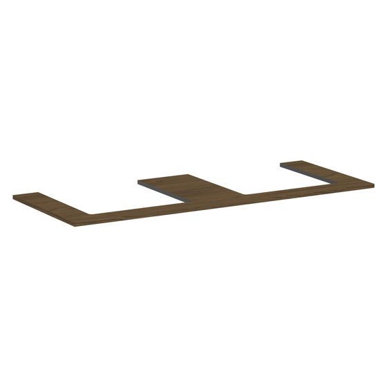 Hansgrohe Xilesa E Konsole 1375x550mm, 2 Ausschnitte für Aufsatzwaschtisch geschliffen, Eiche Kaschmir