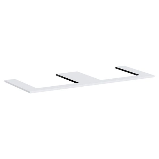 Hansgrohe Xilesa E Konsole 1375x550mm, 2 Ausschnitte für Aufsatzwaschtisch geschliffen, Mattweiß
