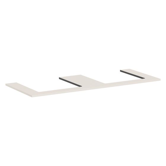Hansgrohe Xilesa E Konsole 1375x550mm, 2 Ausschnitte für Aufsatzwaschtisch geschliffen, Sandbeige Matt