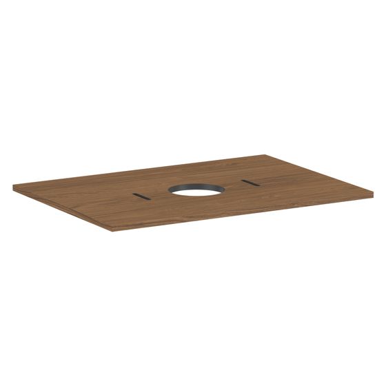Hansgrohe Xilesa E Konsole 780x550mm, Ausschnitt mittig für Aufsatzwaschtisch ohne Hahnloch, Eiche Kaschmir