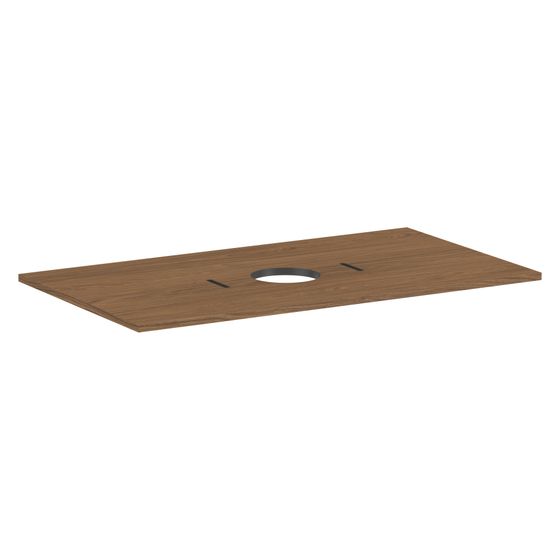 Hansgrohe Xilesa E Konsole 980x550mm, Ausschnitt mittig für Aufsatzwaschtisch ohne Hahnloch, Eiche Kaschmir