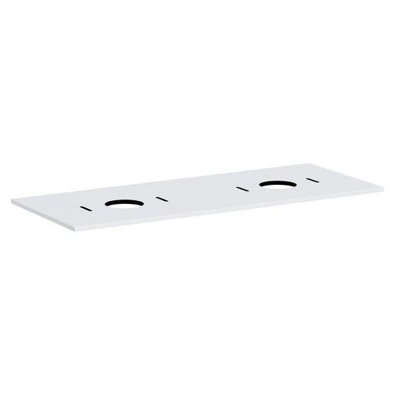 Hansgrohe Xilesa E Konsole 1375x550mm, 2 Ausschnitte für Aufsatzwaschtisch ohne Hahnloch, Mattweiß