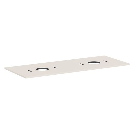 Hansgrohe Xilesa E Konsole 1375x550mm, 2 Ausschnitte für Aufsatzwaschtisch ohne Hahnloch, Sandbeige Matt