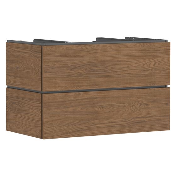 Hansgrohe Xilesa E Waschtischunterschrank 980x550mm, 2 SK PushOpen für Konsole, Ausschnitt mittig, Eiche Kaschmir