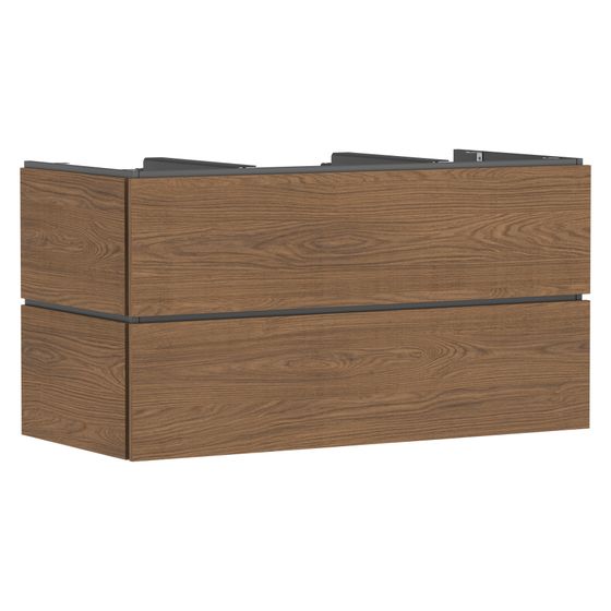Hansgrohe Xilesa E Waschtischunterschrank 1180x550mm, 2 SK für Konsole, Ausschnitt mittig, Eiche Kaschmir
