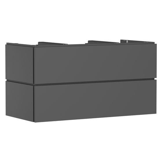 Hansgrohe Xilesa E Waschtischunterschrank 1180x550mm, 2 SK PushOpen für Konsole, Ausschnitt mittig, Schiefergrau Matt