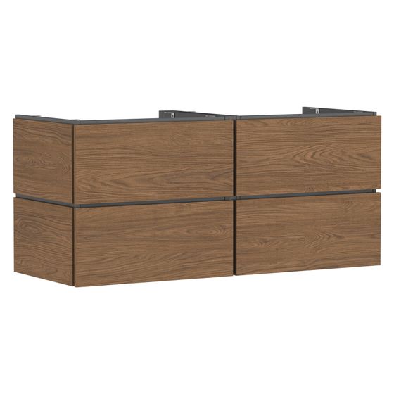Hansgrohe Xilesa E Waschtischunterschrank 1375x550mm, 4 SK PushOpen für Konsole, Eiche Kaschmir