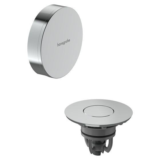 Hansgrohe Flexaplus Fertigset Ablauf-, Überlaufgarnitur, Rahmen Chrom, Deckel Chrom