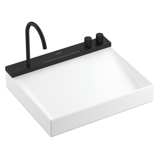 Hansgrohe Aufsatzwaschtisch Avalegra AquaUnit, 580x475x100mm, Armatur, Mattschwarz