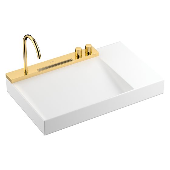 Hansgrohe Aufsatzwaschtisch Avalegra AquaUnit, 780x475x100mm, Armatur, Polished Gold Optic