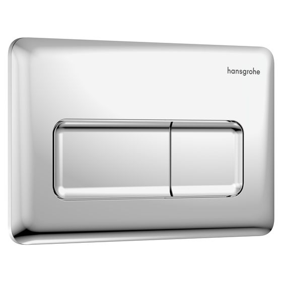 Hansgrohe iFrame Original Q Betätigungsplatte für 2-Mengen-Spülung, Kunststoff, mechanisch, Chrom