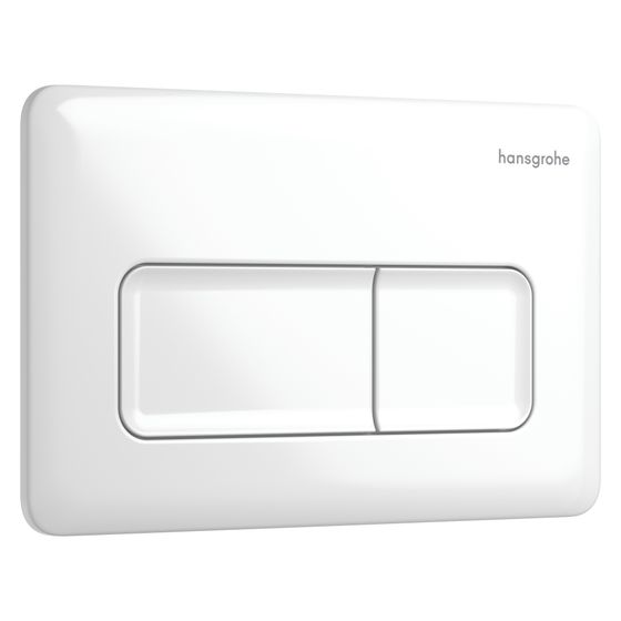 Hansgrohe iFrame Original Q Betätigungsplatte für 2-Mengen-Spülung, Kunststoff, mechanisch, Weiß