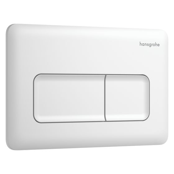 Hansgrohe iFrame Original Q Betätigungsplatte für 2-Mengen-Spülung, Kunststoff, mechanisch, Mattweiß