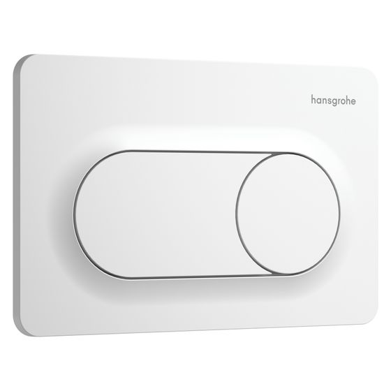 Hansgrohe iFrame Original S Betätigungsplatte für 2-Mengen-Spülung, Kunststoff, mechanisch, Mattweiß