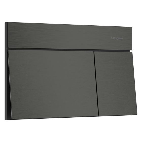 Hansgrohe iFrame Element E Betätigungsplatte für 2-Mengen-Spülung, Metall, mechanisch, Brushed Black Chrome