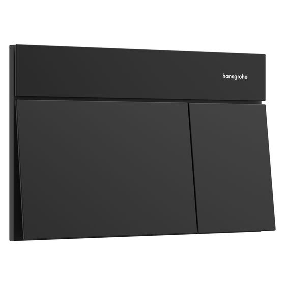 Hansgrohe iFrame Element E Betätigungsplatte für 2-Mengen-Spülung, Metall, mechanisch, Mattschwarz