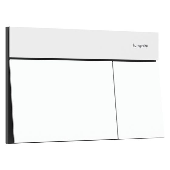 Hansgrohe iFrame Element E Betätigungsplatte für 2-Mengen-Spülung, Metall, mechanisch, Mattweiß