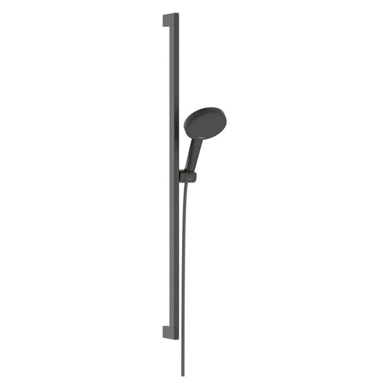Hansgrohe Raindance Alive Select S Brauseset 125mm 7,1l/min 3jet EcoSmart, Unica E Puro 90cm, Slide-Halter, Brushed Black Chrome