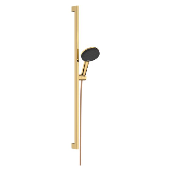 Hansgrohe Raindance Alive Select S Brauseset 125mm 7,1l/min 3jet EcoSmart, Unica E Puro 90cm, Slide-Halter, Polished Gold Optic
